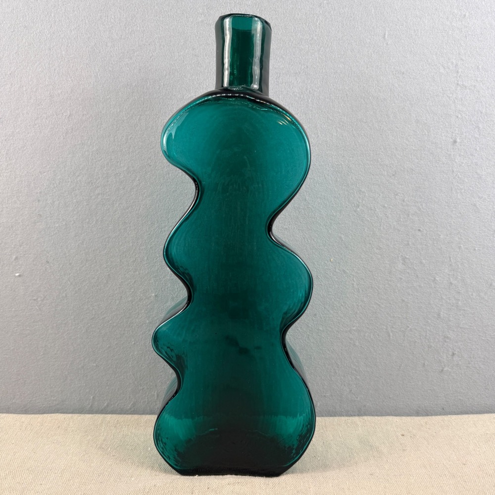 Blenko 8904 Teal Green Puzzle Vase Hank Adams 1989 MCM